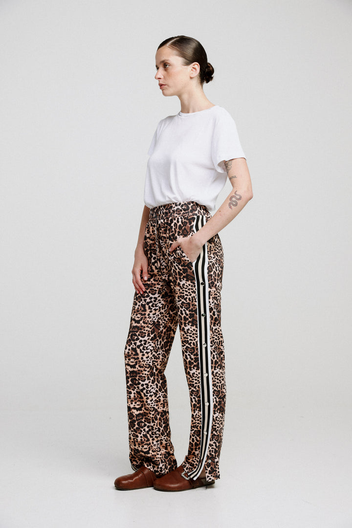 Popper Leopard Striped Joggers