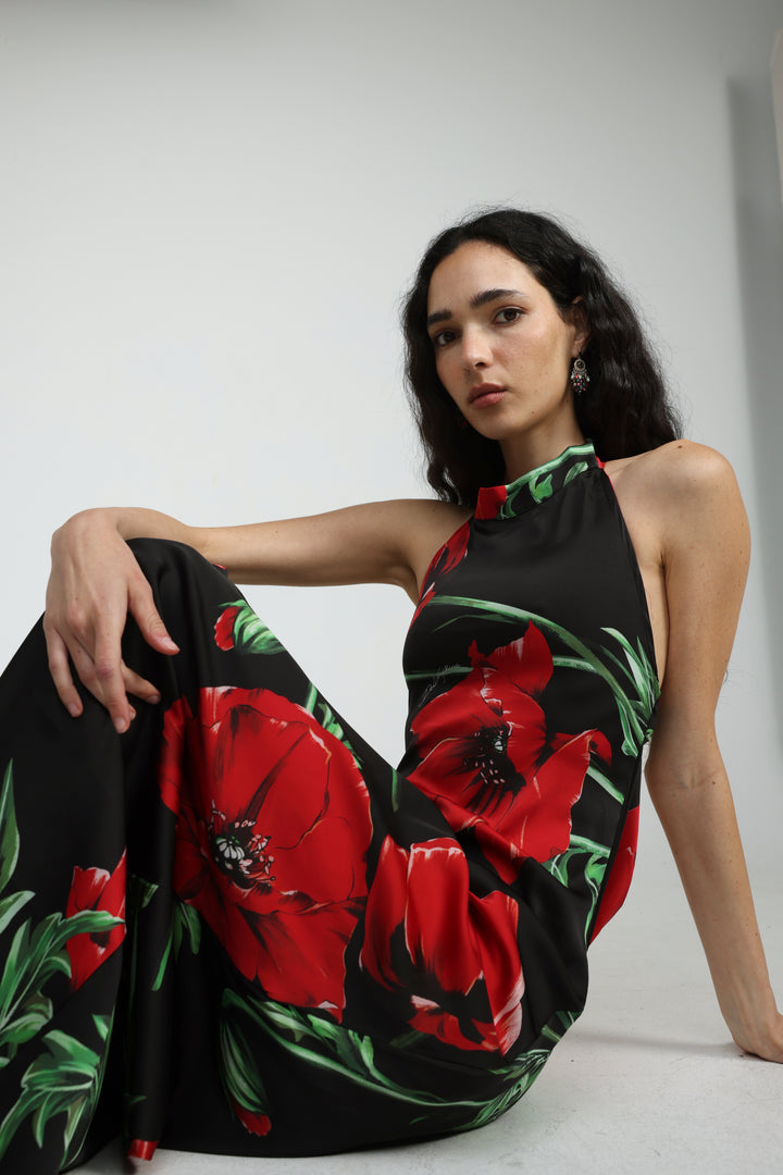 Black Floral Maxi Dress