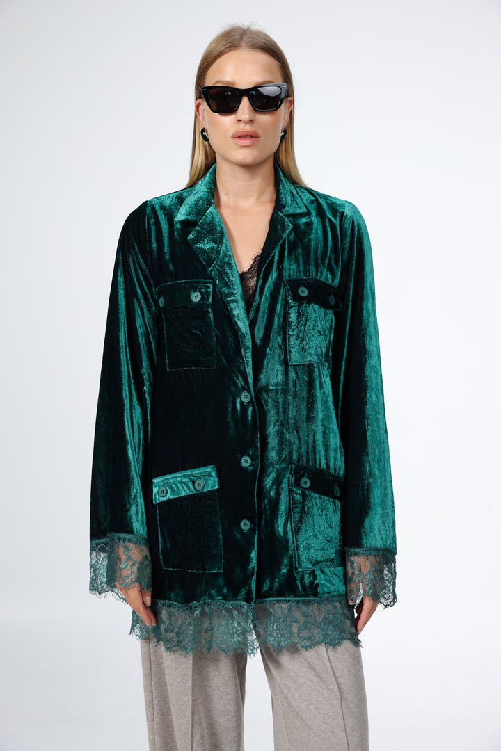DNA Green Velvet Blazer
