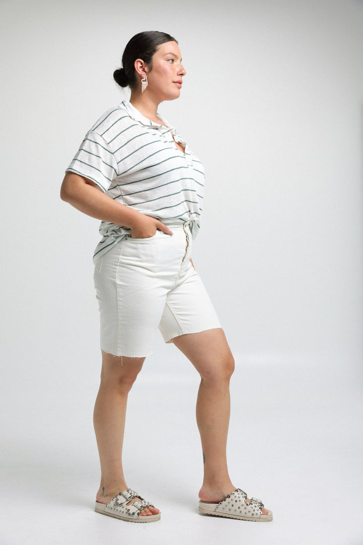 Short D Star White Baggy Denim