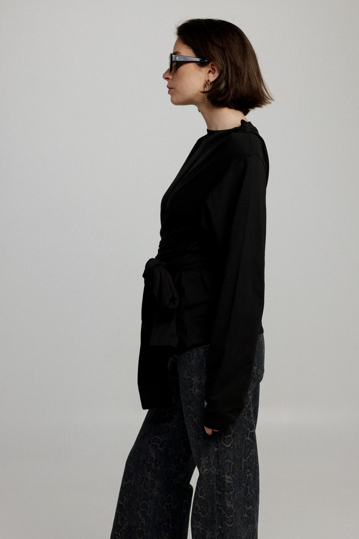 Secret Black Wrap Shirt