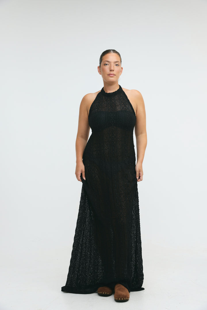 Ibiza Black Halter Dress
