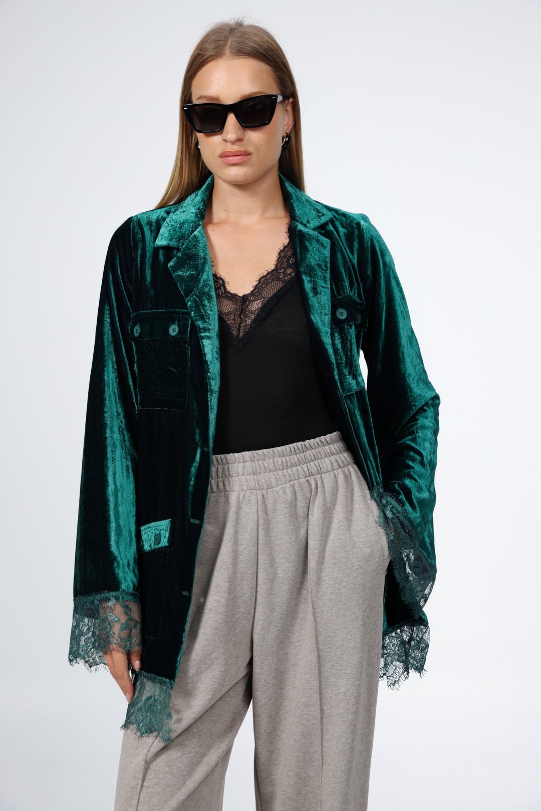 DNA Green Velvet Blazer