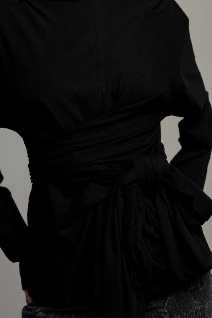 Secret Black Wrap Shirt