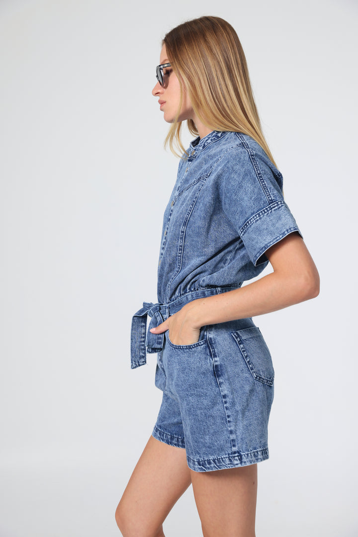 Star 805 Blue Denim Jumpsuit