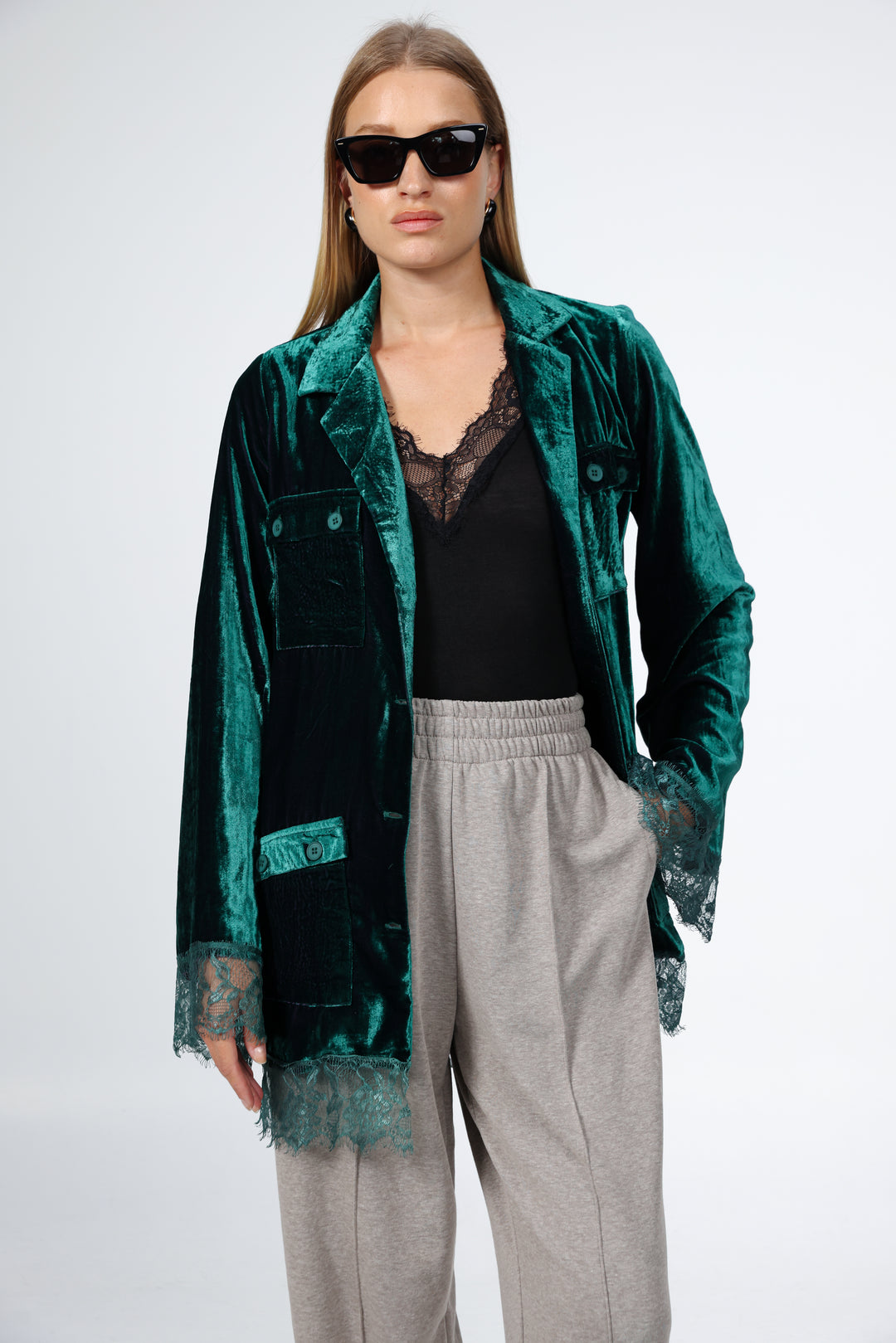 DNA Green Velvet Blazer