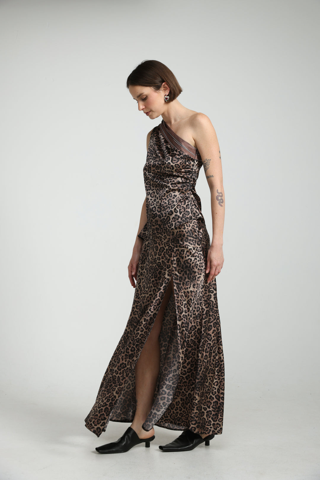 Leopard Satin Maxi Skirt