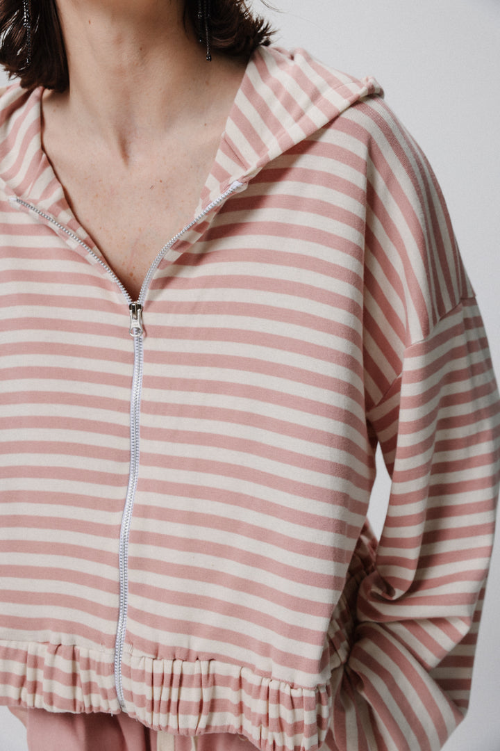 Soda Pink Stripes Sweatshirt