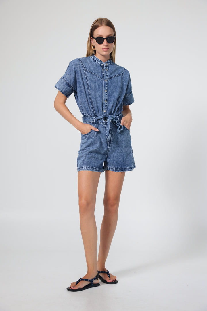 Star 805 Blue Denim Jumpsuit
