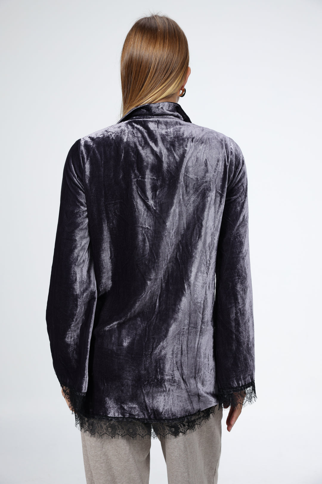 DNA Grey Velvet Blazer