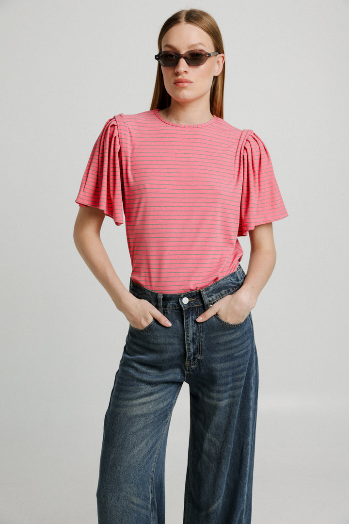 First Pink Striped T-Shirt