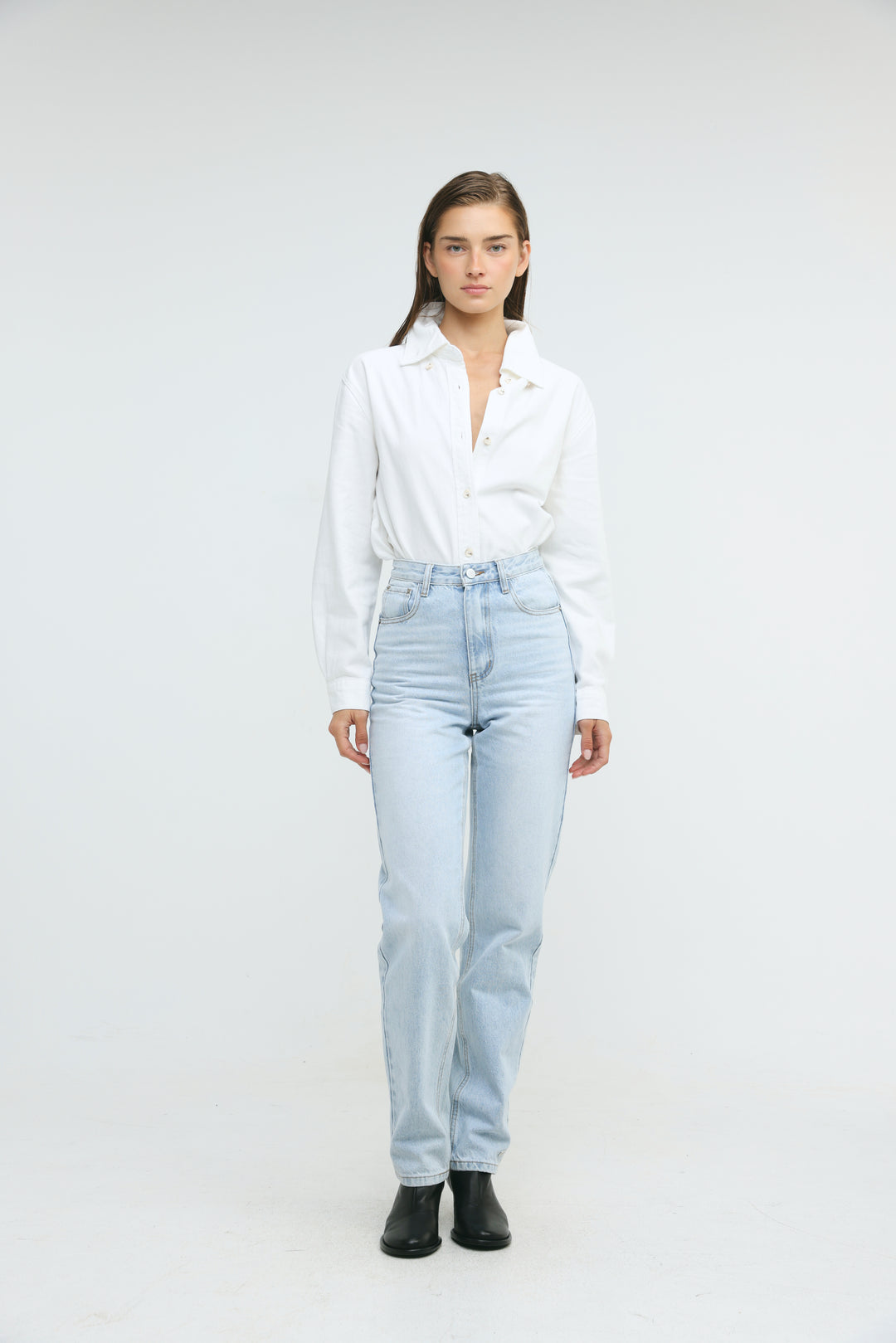 Leo Cream Denim Buttoned Shirt