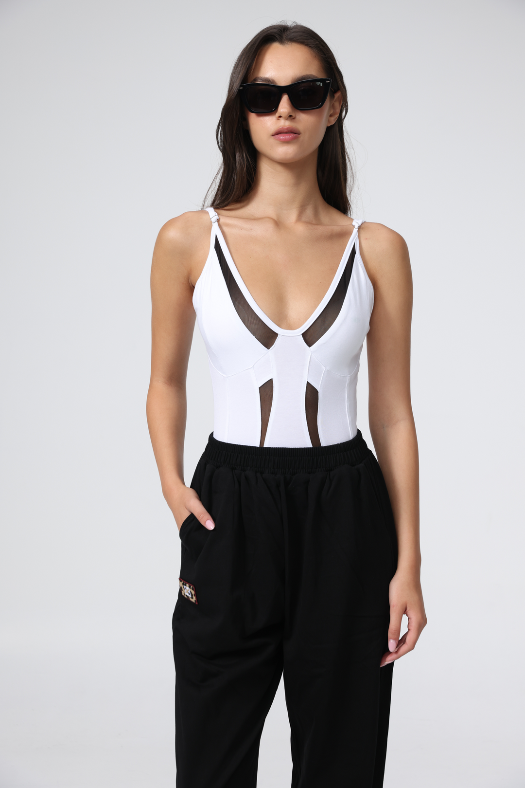 Combo White Mesh Bodysuit