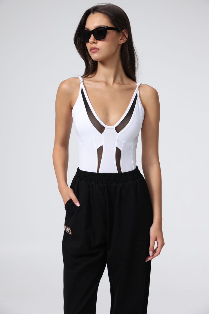 Combo White Mesh Bodysuit