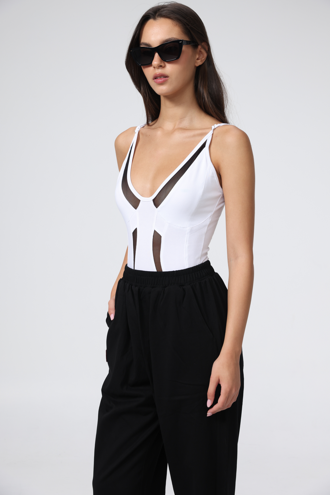 Combo White Mesh Bodysuit