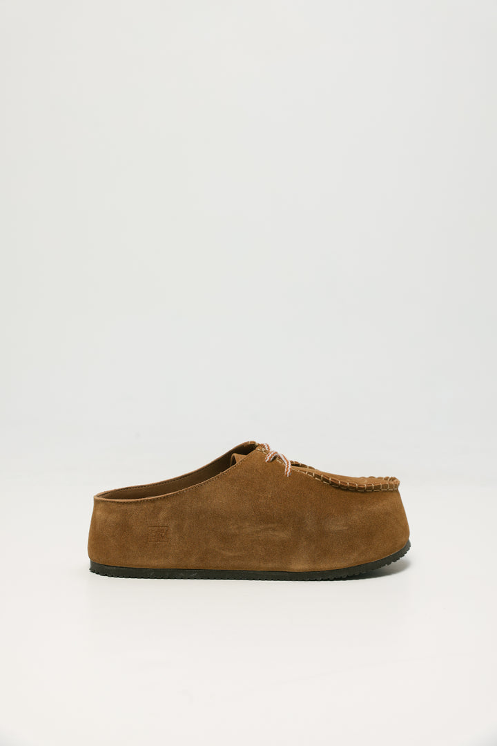 Camel Platform Moccasin Mules