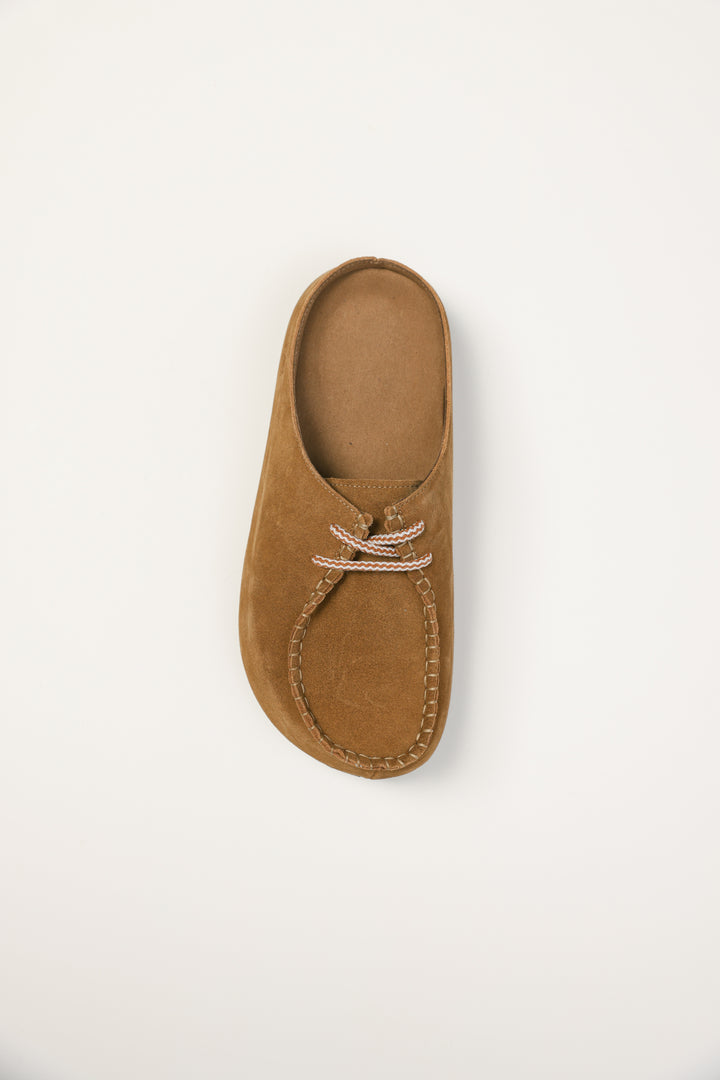 Camel Platform Moccasin Mules