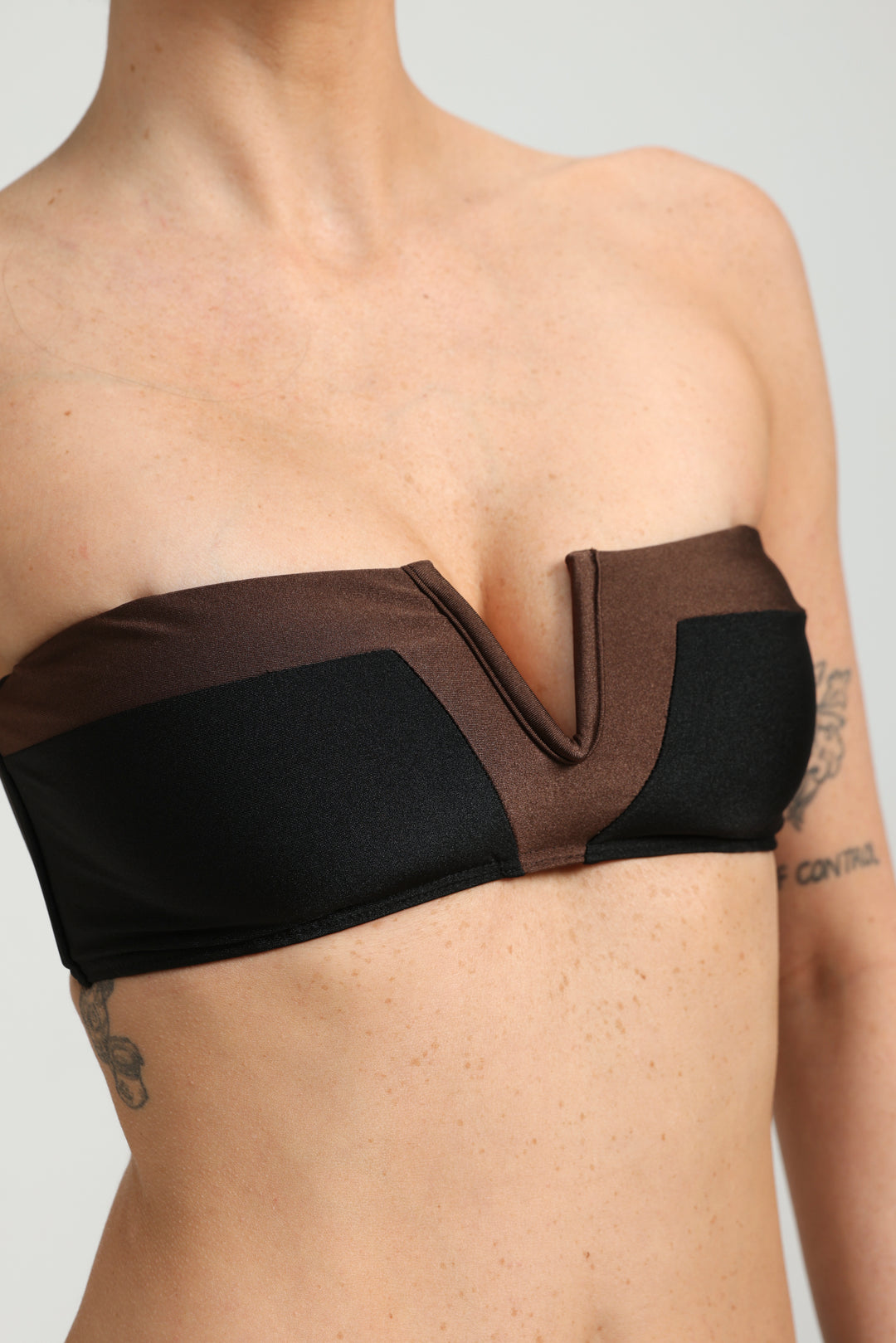 Cubism Black/Brown Bikini Top