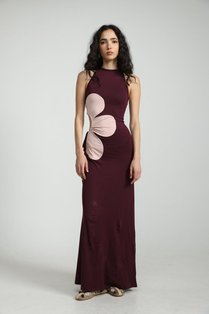 Winding Wine Dress