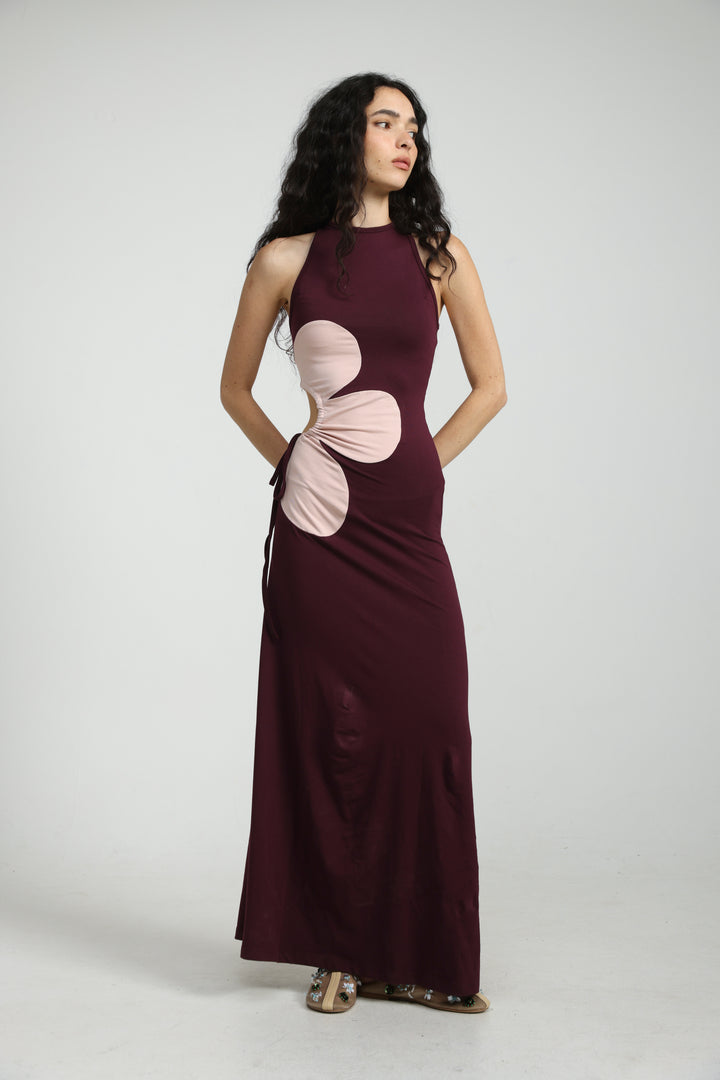Winding Wine Dress