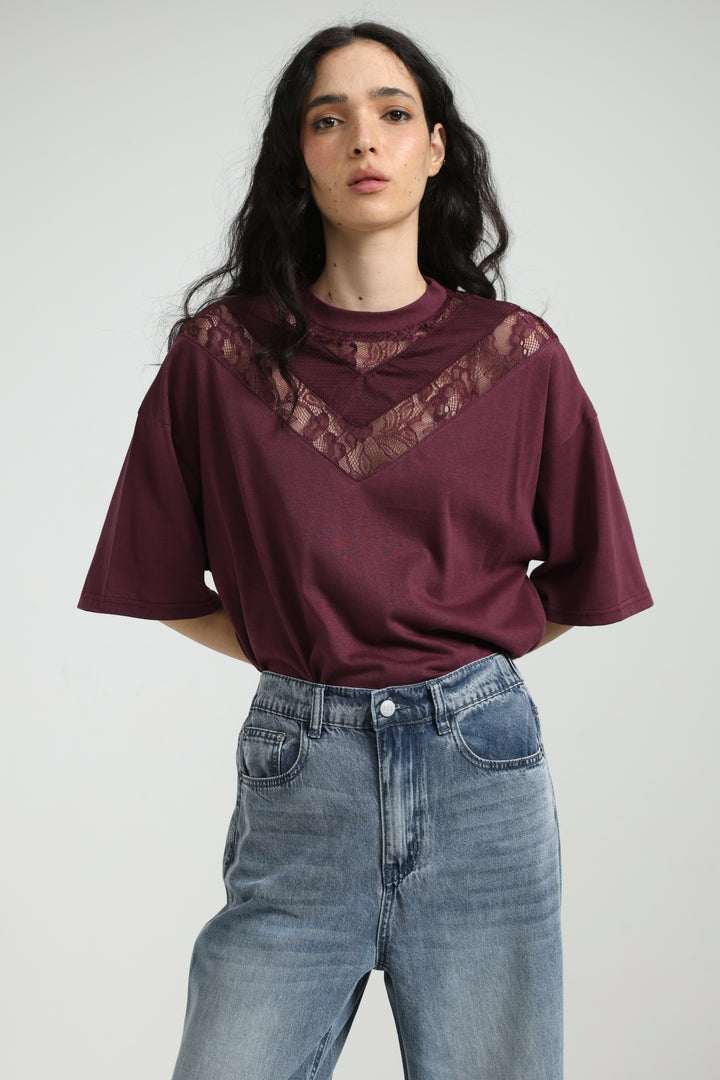 Lace Wine T-Shirt