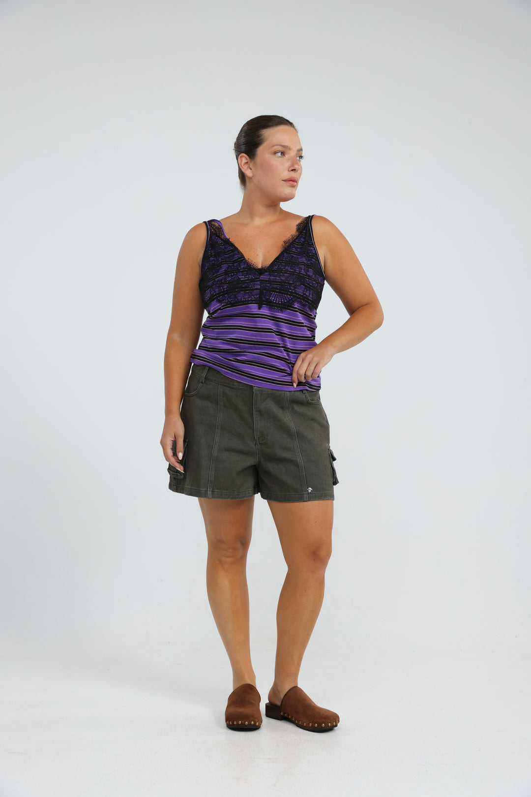 Airy Purple Lace Tank