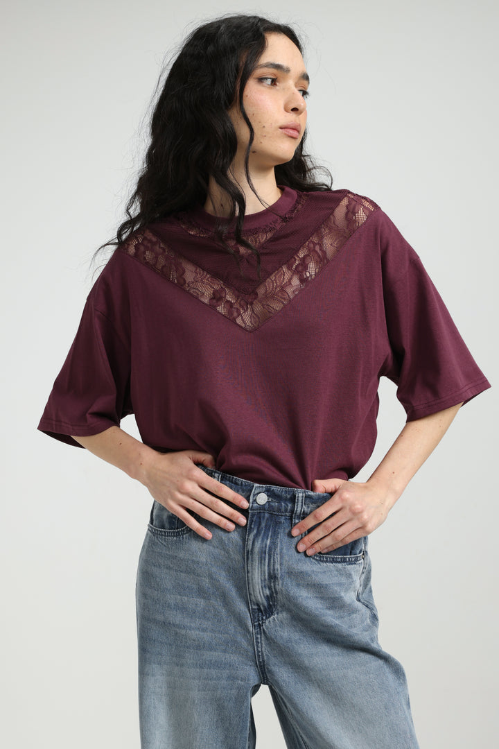 Lace Wine T-Shirt