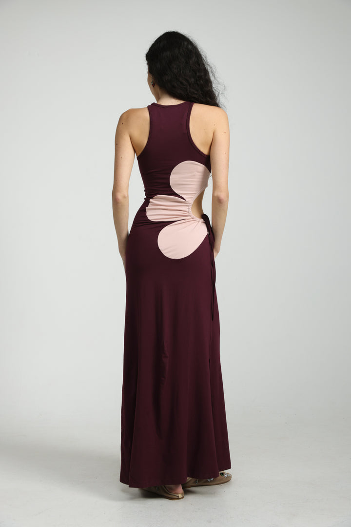 Winding Wine Dress