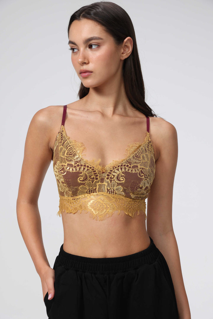 Matcha Wine/Gold Bralette