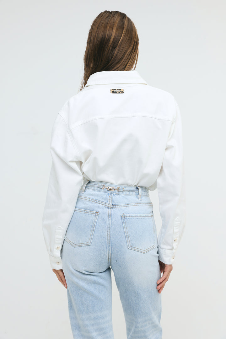 Leo Cream Denim Buttoned Shirt
