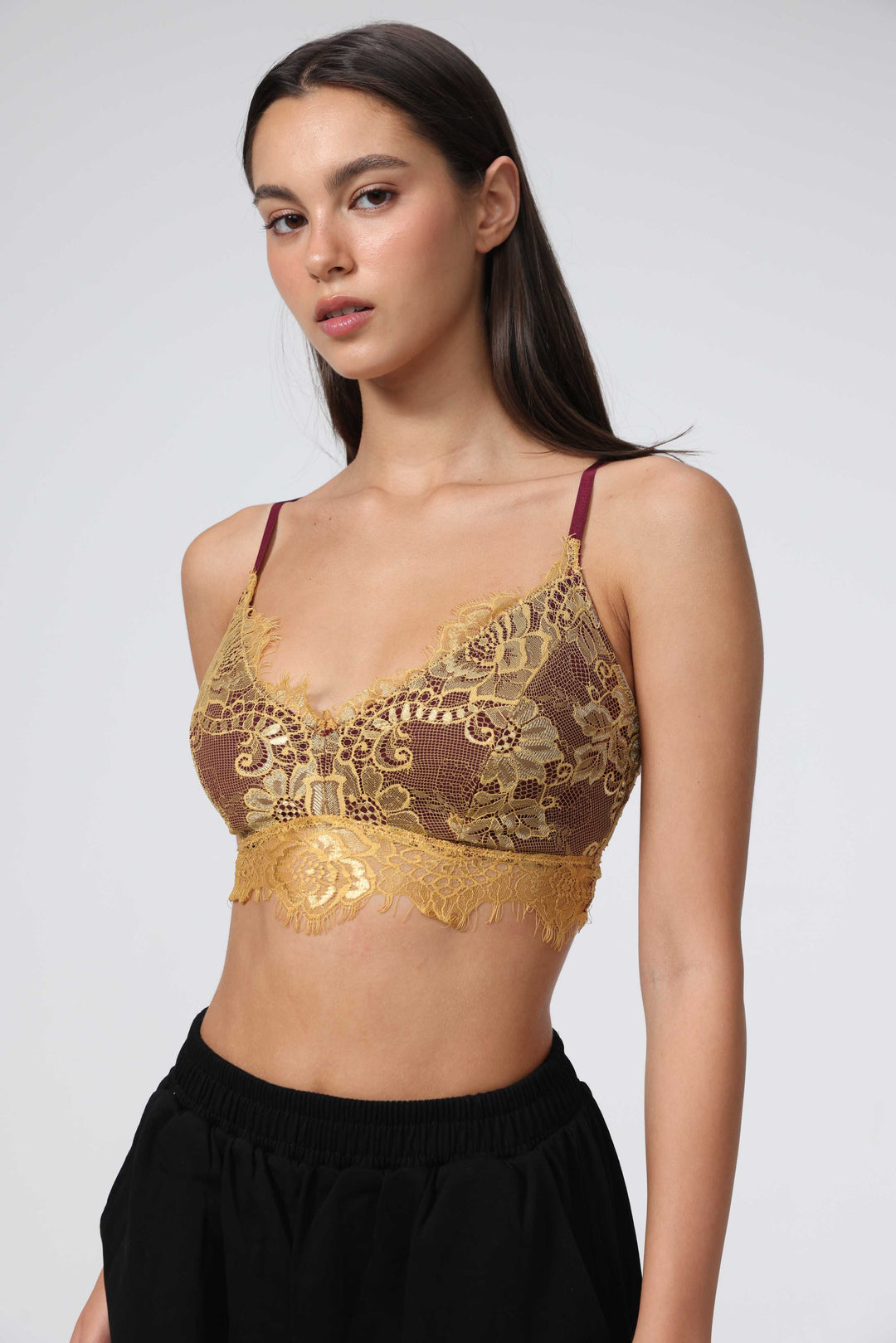 Matcha Wine/Gold Bralette