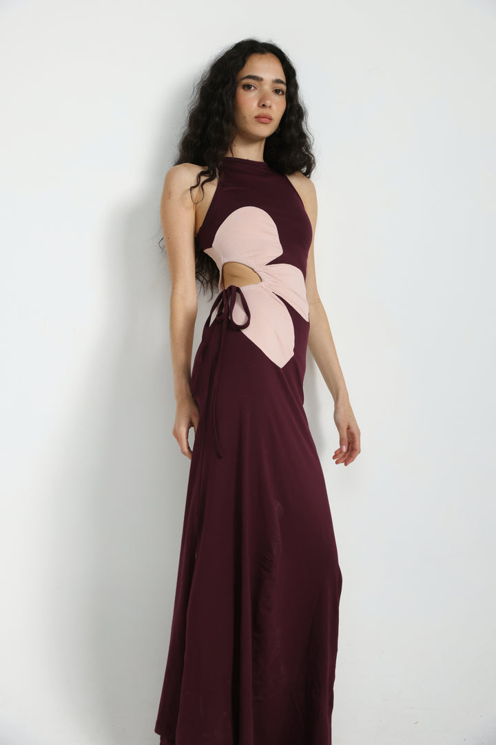 Winding Wine Dress