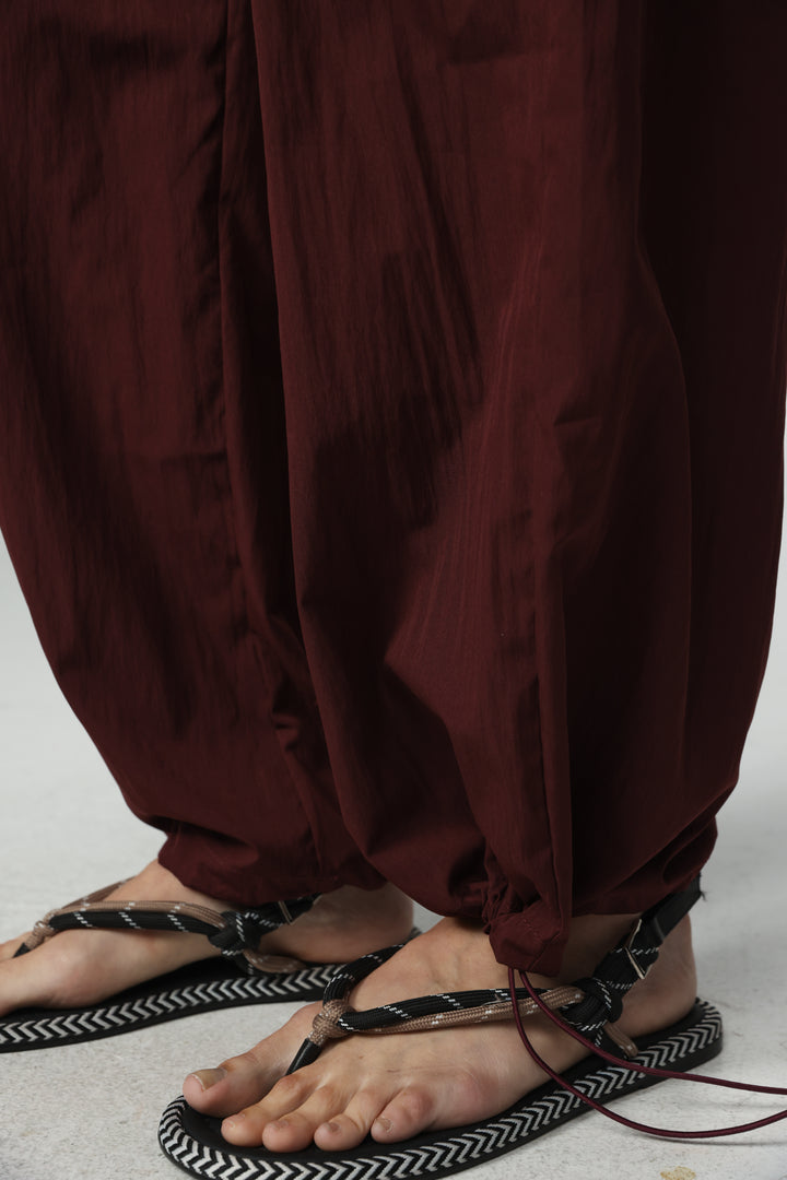 Wine Nylon Cargo Joggers