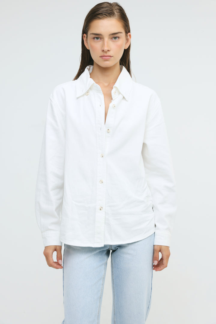 Leo Cream Denim Buttoned Shirt