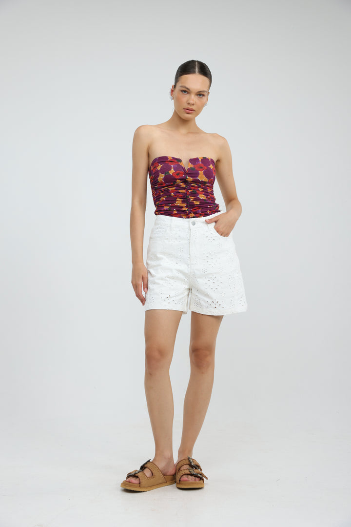 Star 641 White Denim Shorts
