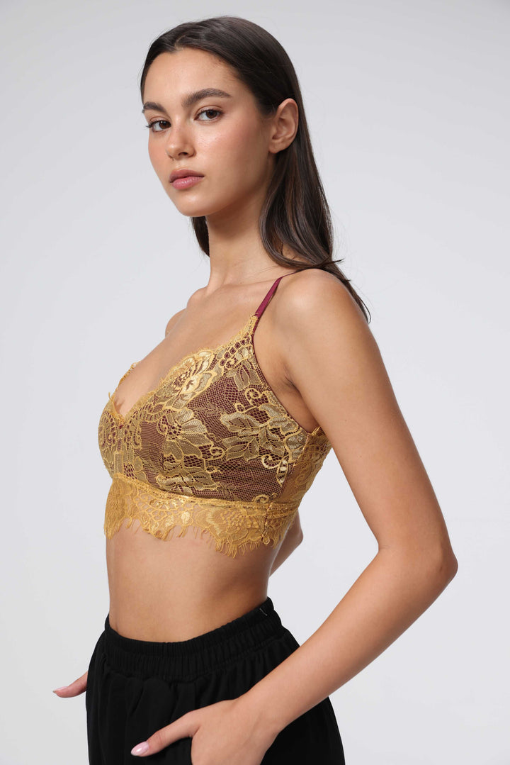 Matcha Wine/Gold Bralette