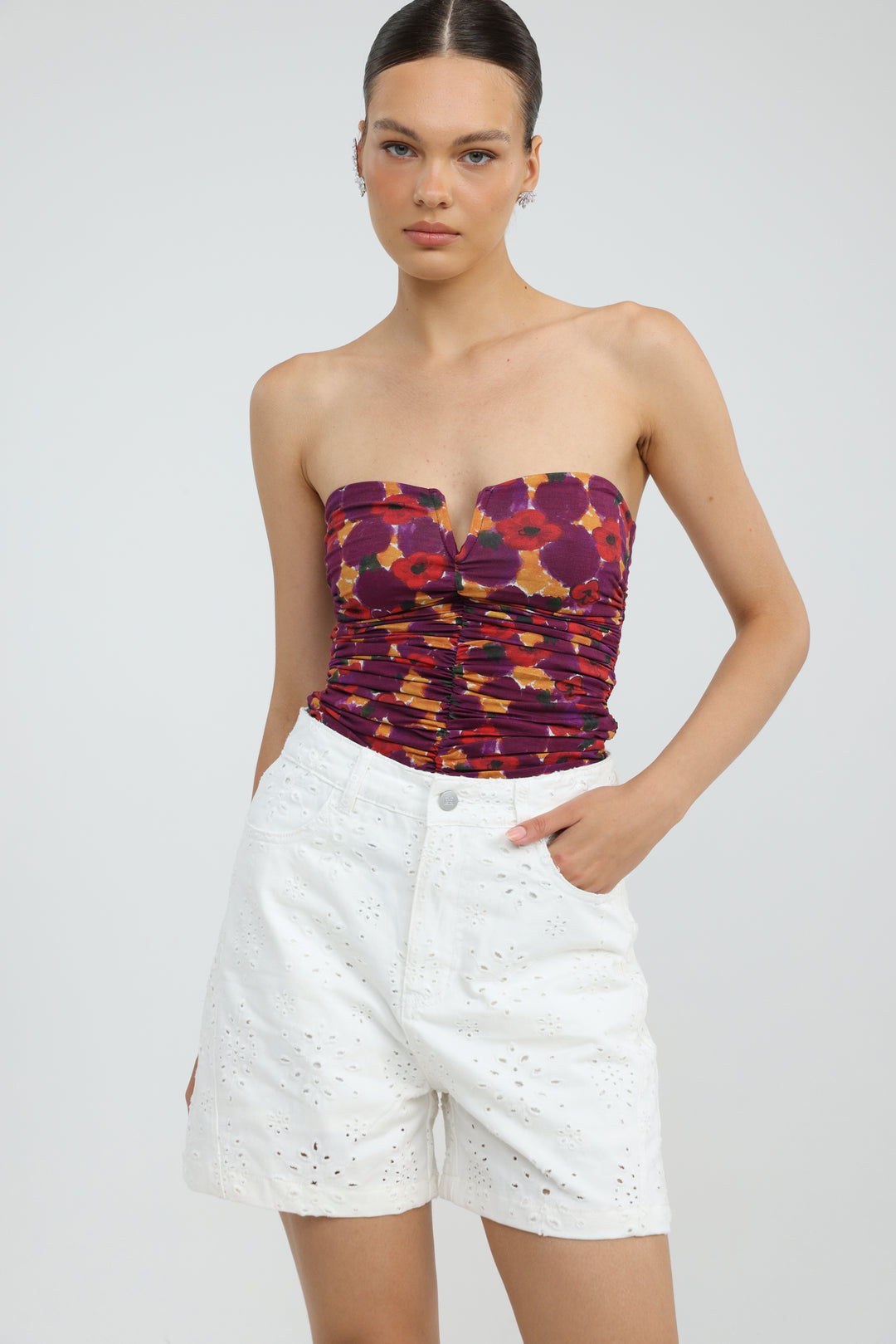 Star 641 White Denim Shorts