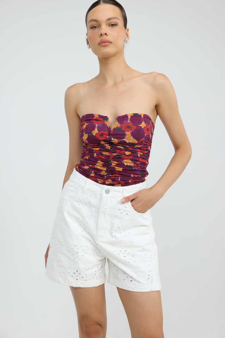 Star 641 White Denim Shorts