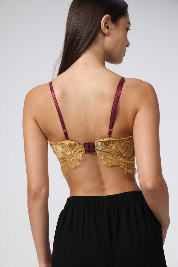 Matcha Wine/Gold Bralette