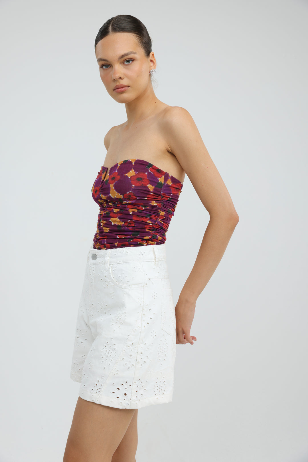 Star 641 White Denim Shorts