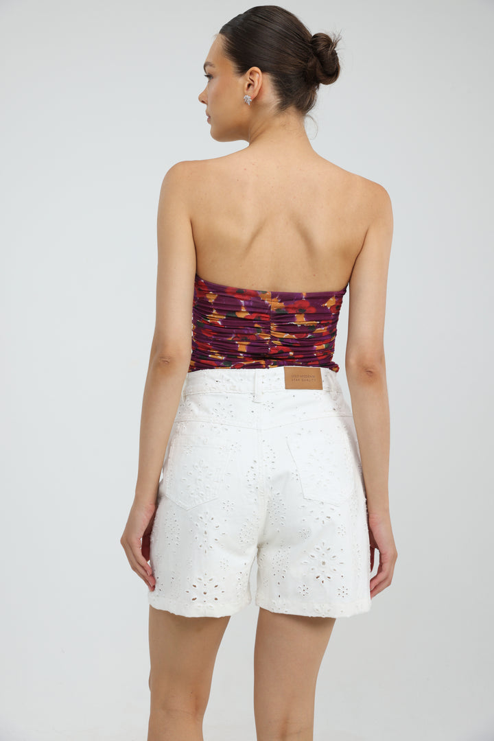 Star 641 White Denim Shorts