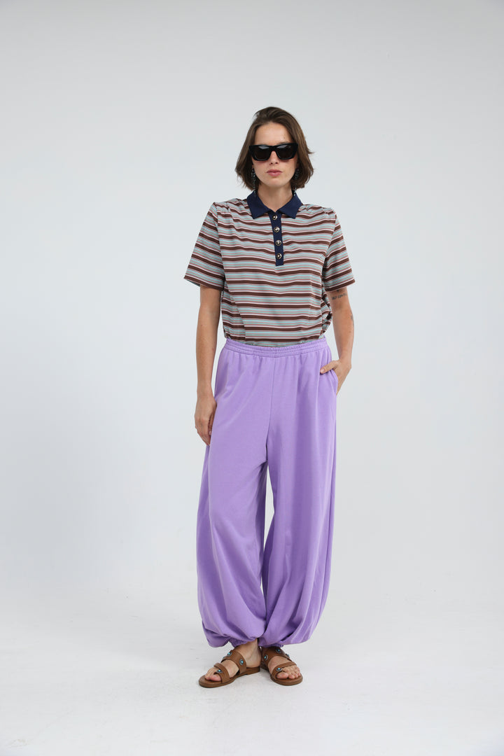 Forward Brown Striped Padded Polo
