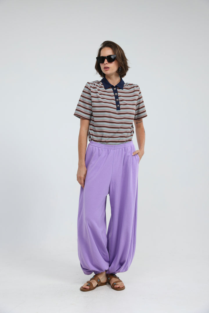 Forward Brown Striped Padded Polo