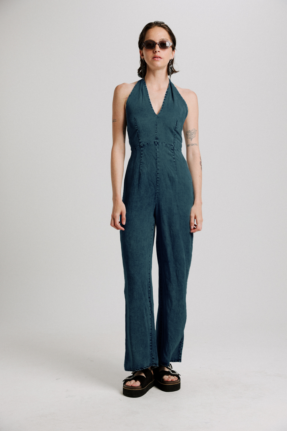 NY Dark Denim Jumpsuit