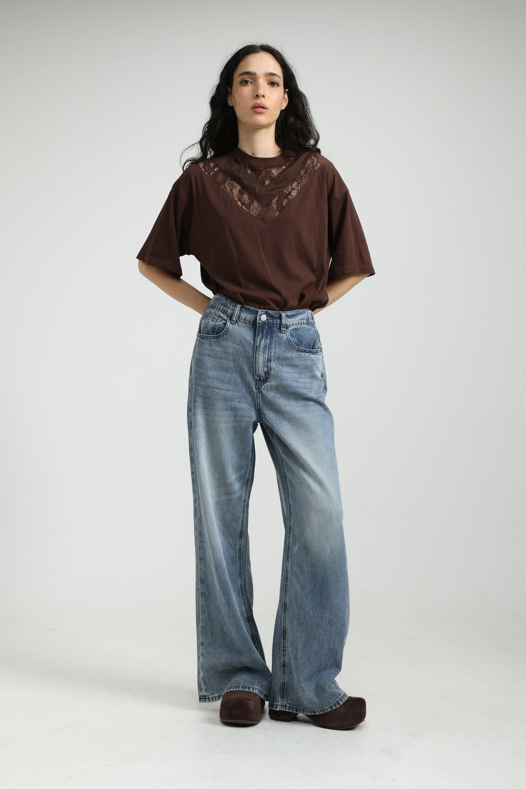 Lace Brown T-Shirt