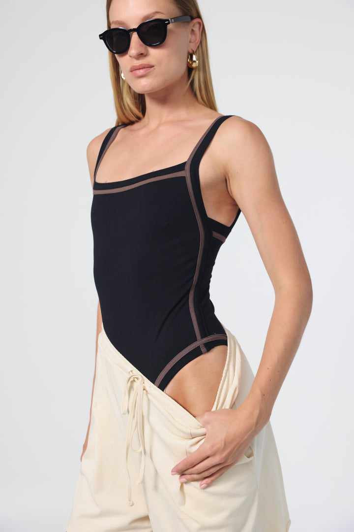 Computer Black/Brown Bodysuit
