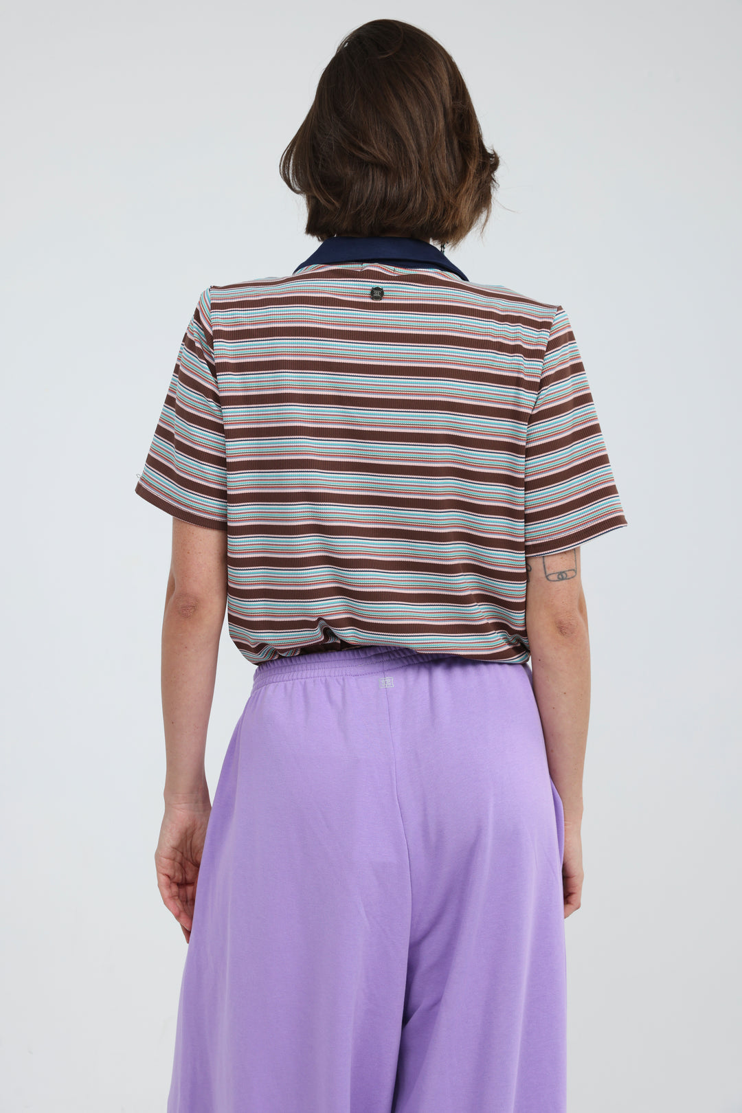 Forward Brown Striped Padded Polo