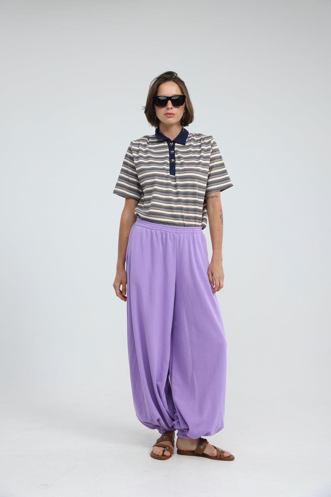 Forward Cream Striped Padded Polo