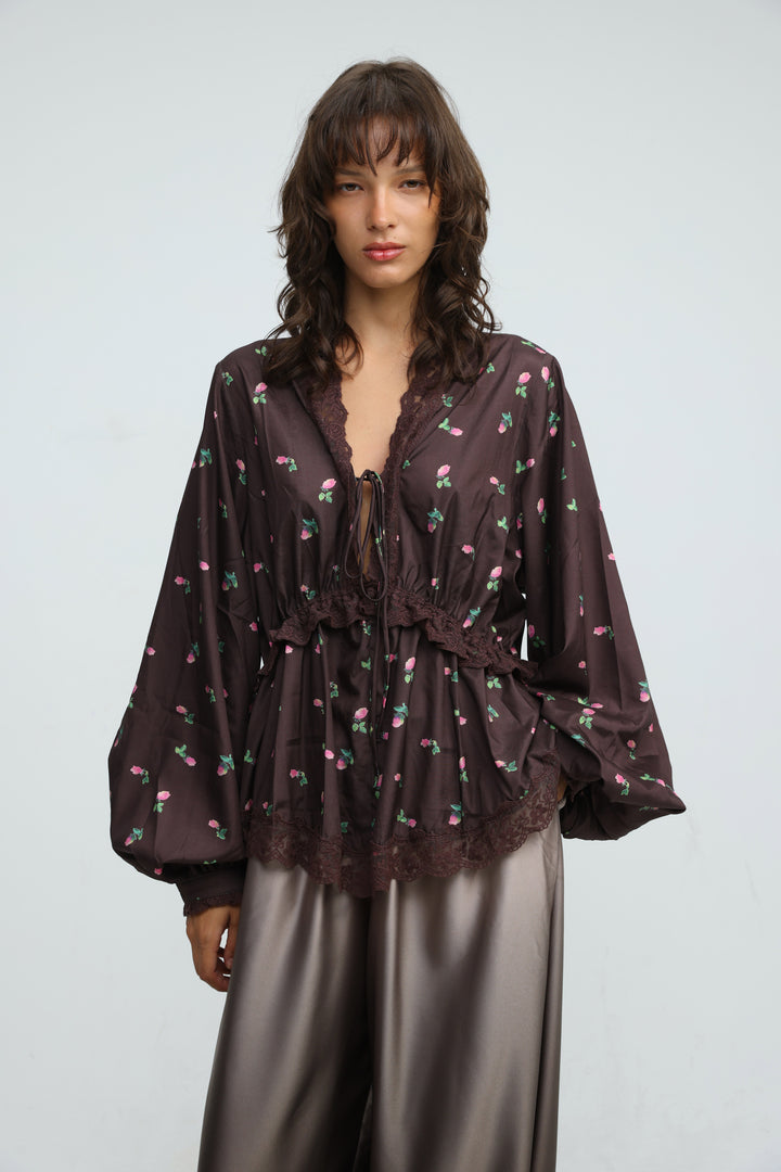 Rosewater Brown Blouse