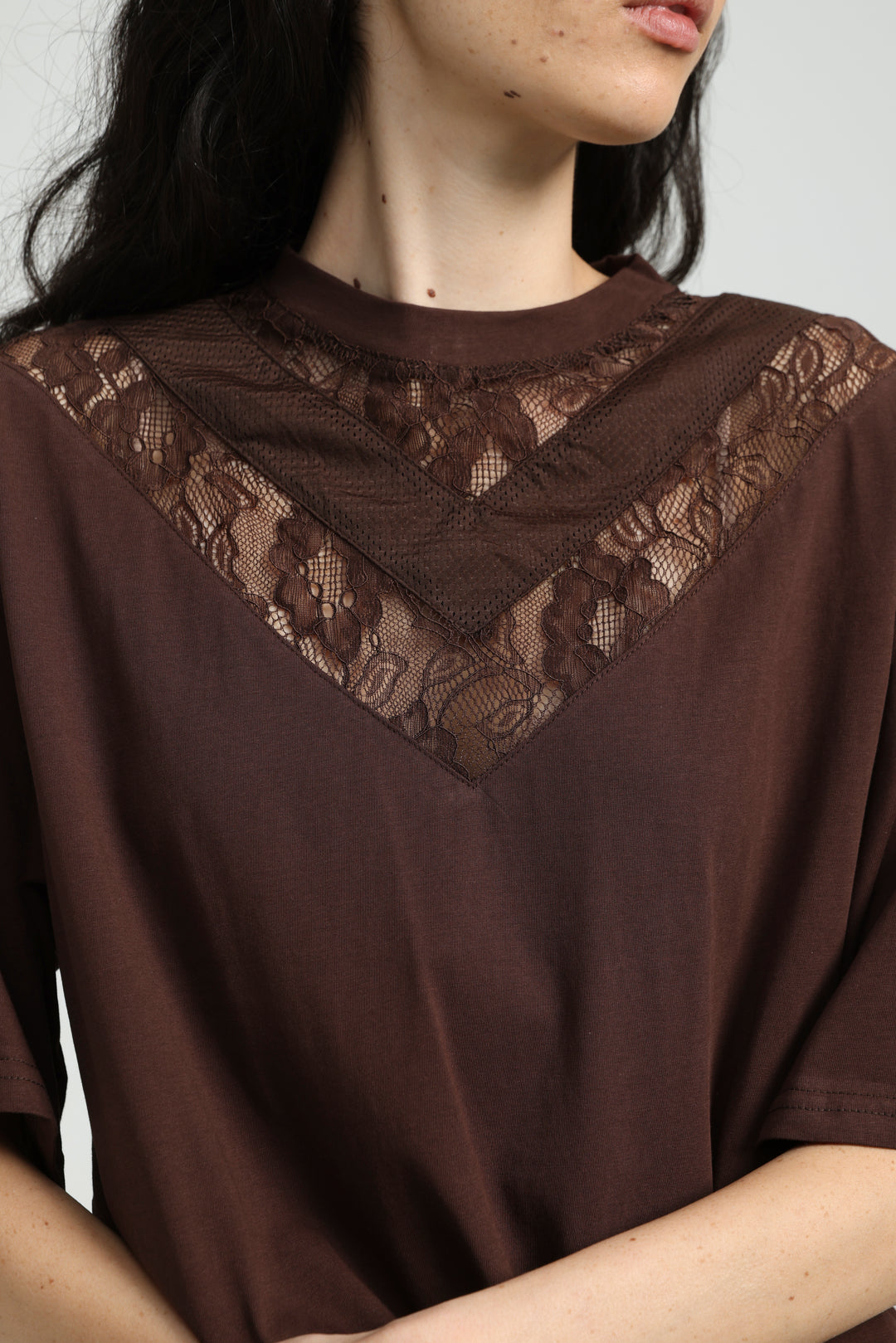 Lace Brown T-Shirt